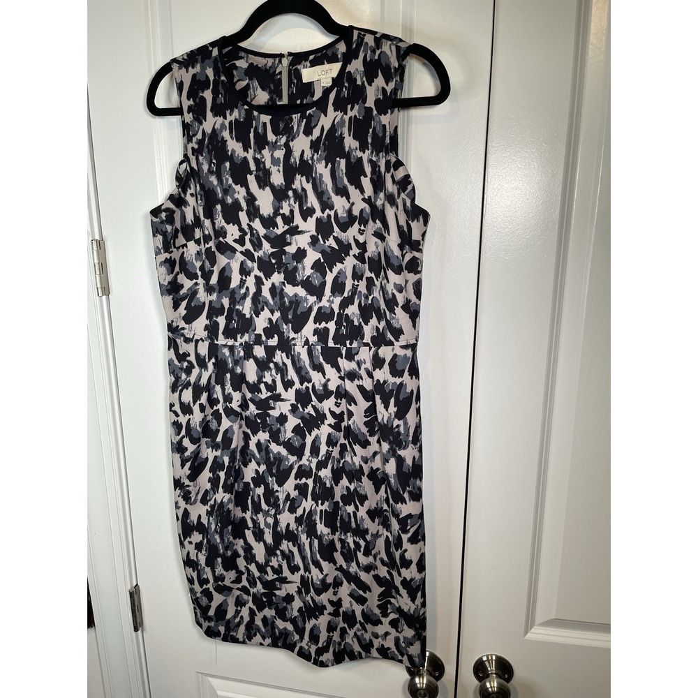 Ann Taylor Loft Black Leopard Print Dress Women's Size‎ 8